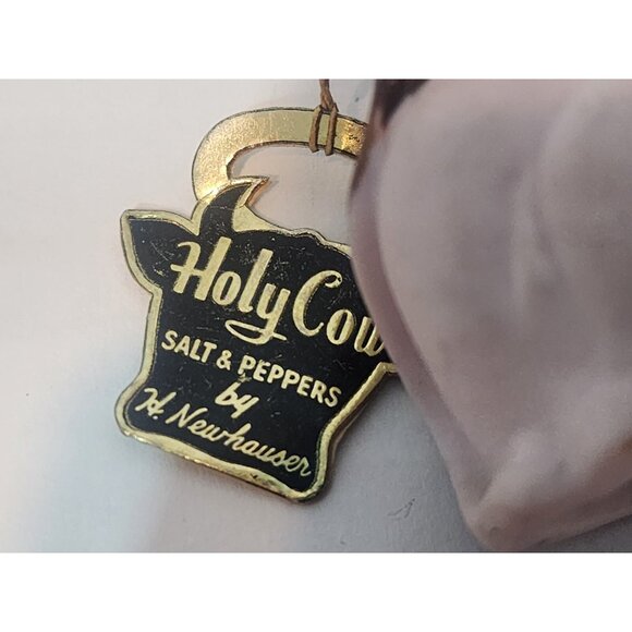 VINTAGE Napco Holy Cow Pink Salt & Pepper Shakers H Newhauser - JAPAN - Picture 11 of 11